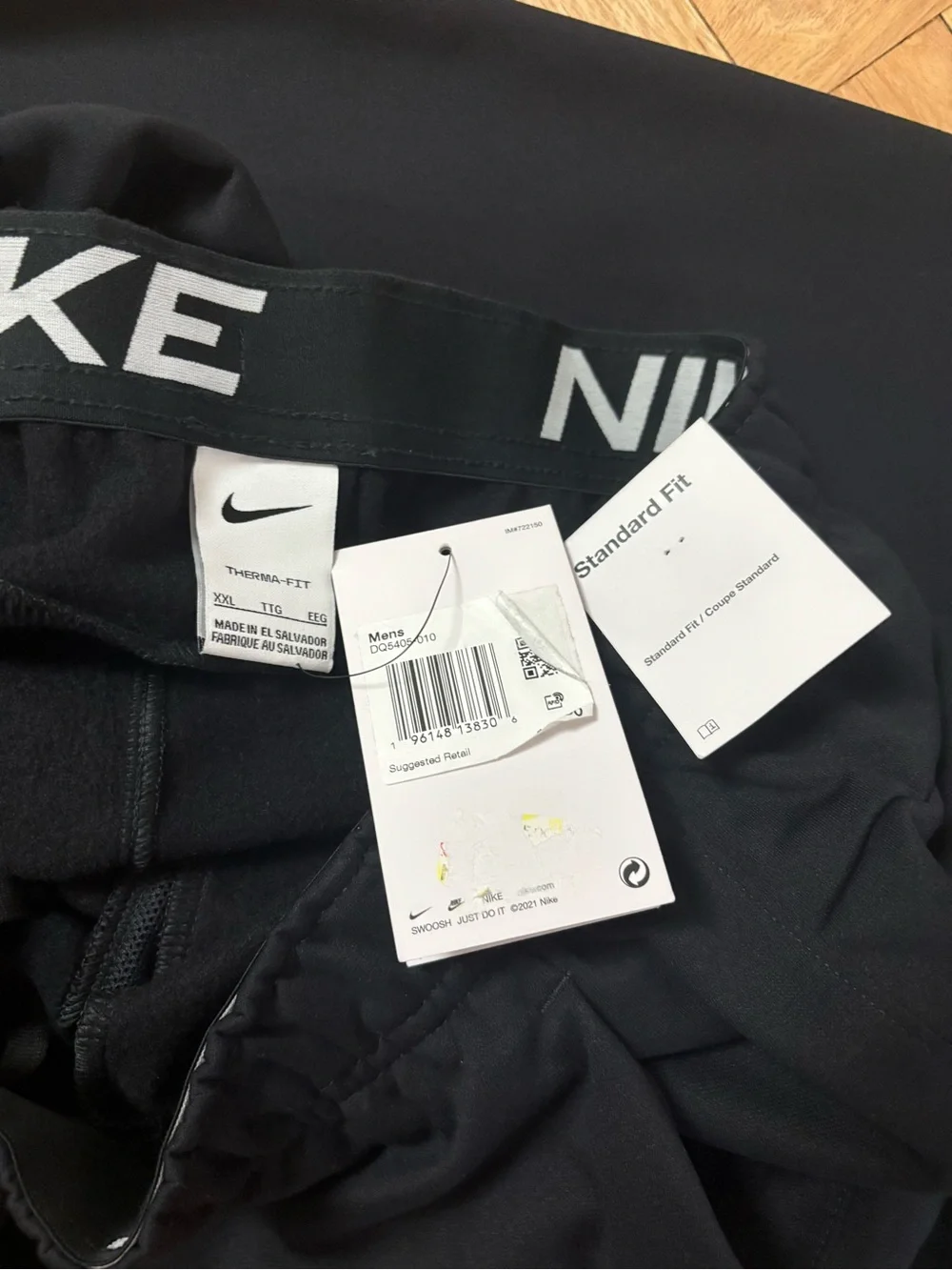 Nike Therma-Fit Tapered Training Pants Sweatpants Black DQ5405-010 Mens Size XXL
